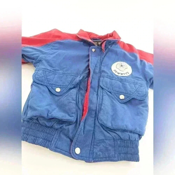 Vintage Ozark Trail Size 5 Boys Red And Blue Zipper Jacket Dallas Cowboys Patch - Picture 3 of 11